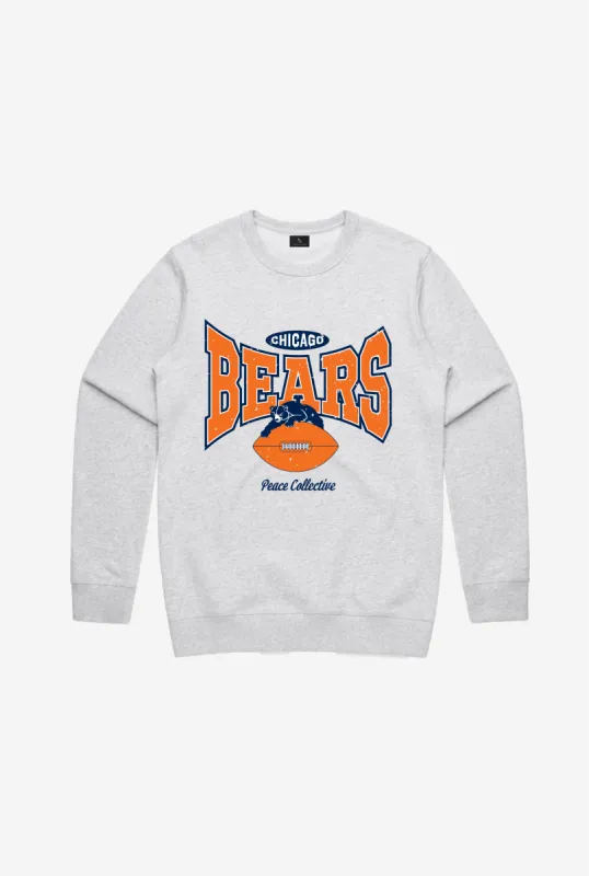 Chicago Bears Washed Graphic Crewneck - Ash sold by Peace-Collective
