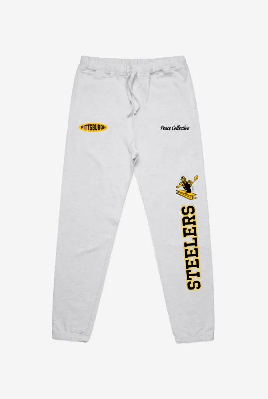 Pittsburgh Steelers Washed Graphic Joggers - Ash sold by Peace-Collective