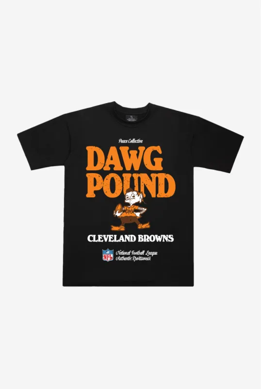 Cleveland Browns Vintage Ad Heavyweight T-Shirt - Black sold by Peace-Collective