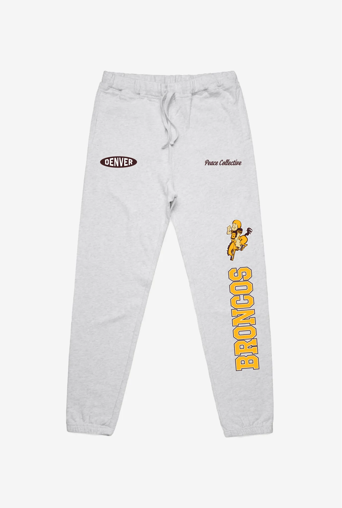 Denver Broncos Washed Graphic Joggers - Ash sold by Peace-Collective