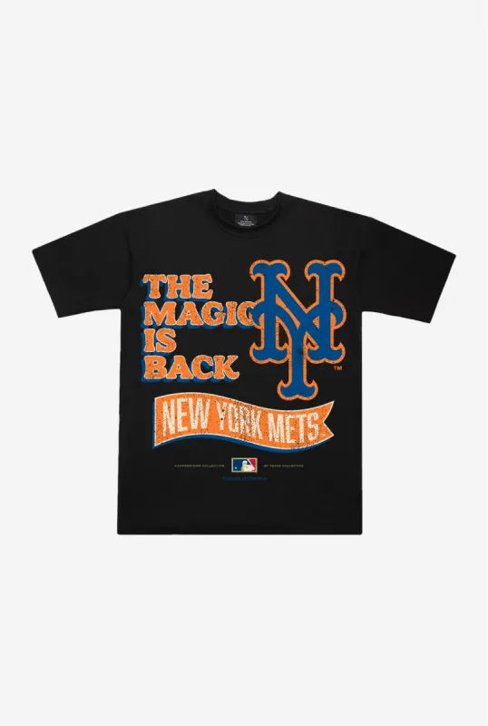 New York Mets Slogan Cooperstown Collection Premium T-Shirt - Black sold by Peace-Collective