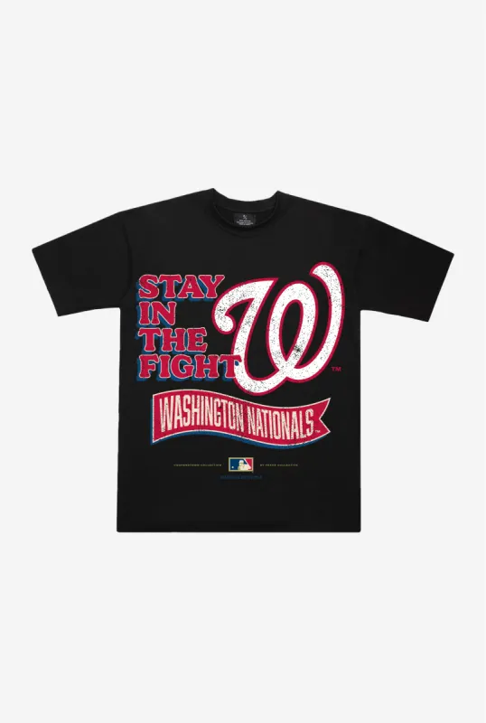 Washington Nationals Slogan Cooperstown Collection Premium T-Shirt - Black sold by Peace-Collective