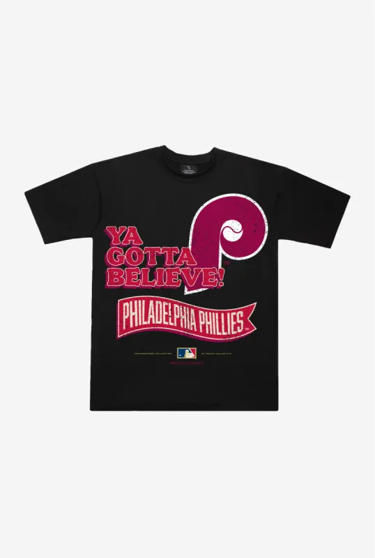 Philadelphia Phillies Slogan Cooperstown Collection Premium T-Shirt - Black sold by Peace-Collective