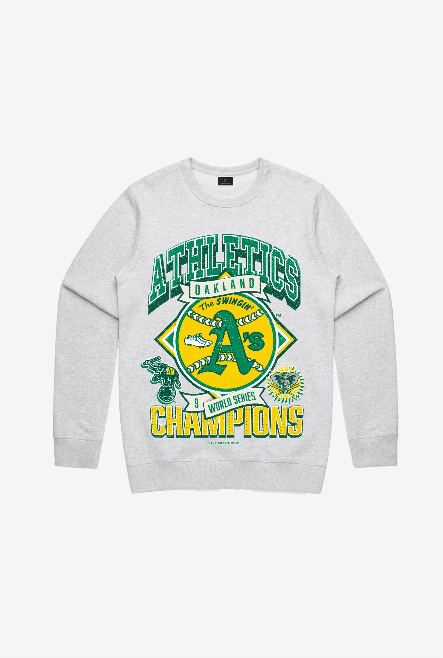 Oakland Athletics Vintage Cooperstown Collection Crewneck - Ash sold by Peace-Collective