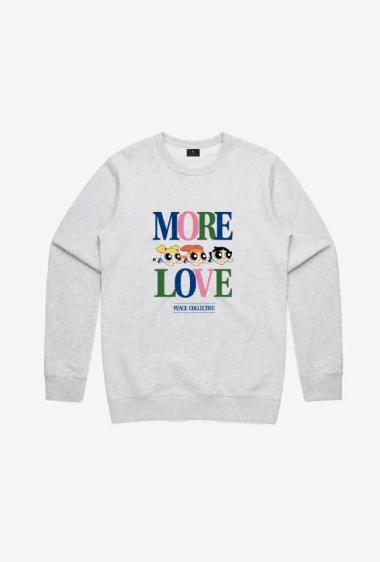 Powerpuff Girls More Love Vintage Crewneck - Ash sold by Peace-Collective