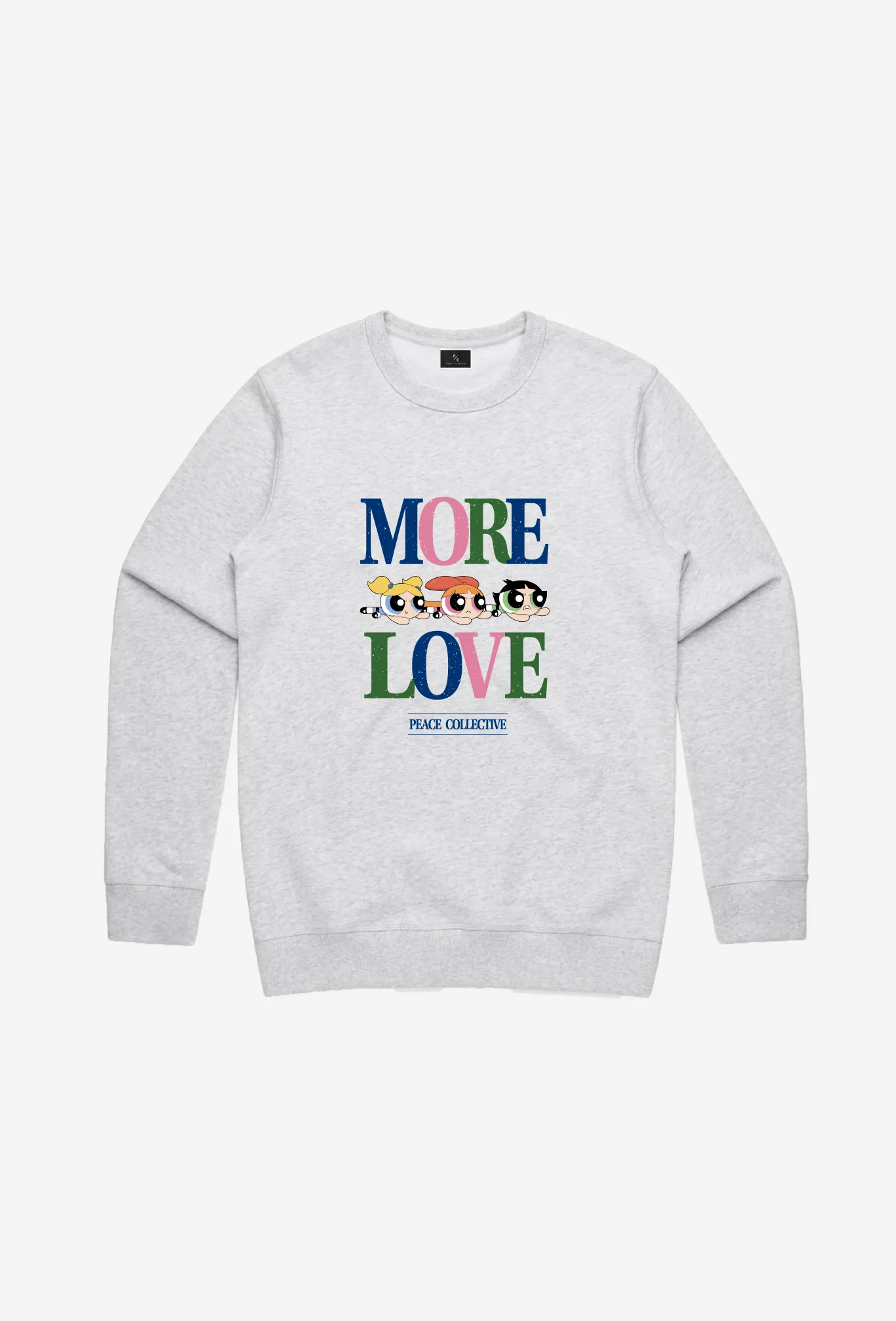 Powerpuff Girls More Love Vintage Crewneck - Ash sold by Peace-Collective