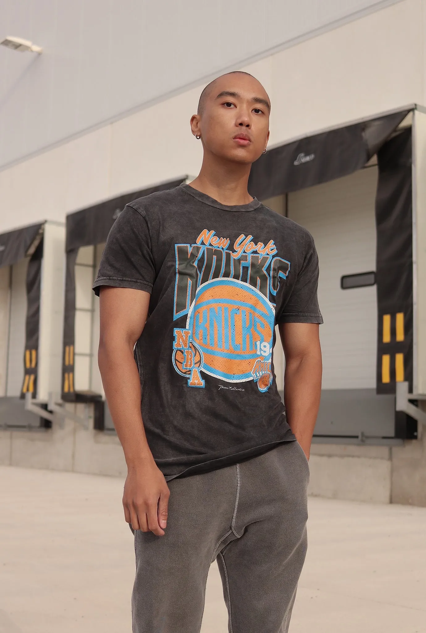 New York Knicks Stonewash T-Shirt - Black sold by Peace-Collective product image thumbnail 3