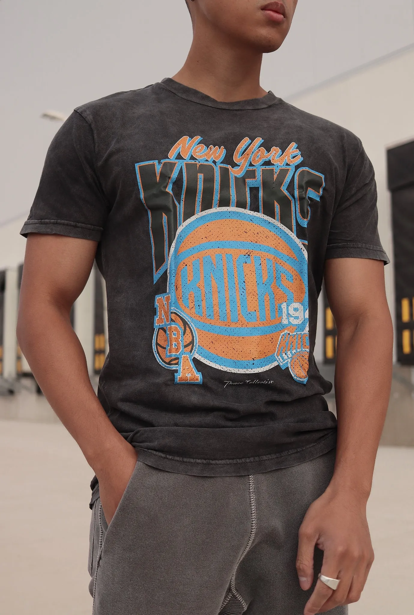 New York Knicks Stonewash T-Shirt - Black sold by Peace-Collective product image thumbnail 2