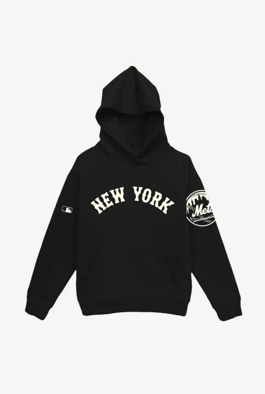 New York Mets Essential Heavyweight Hoodie - Black sold by Peace-Collective