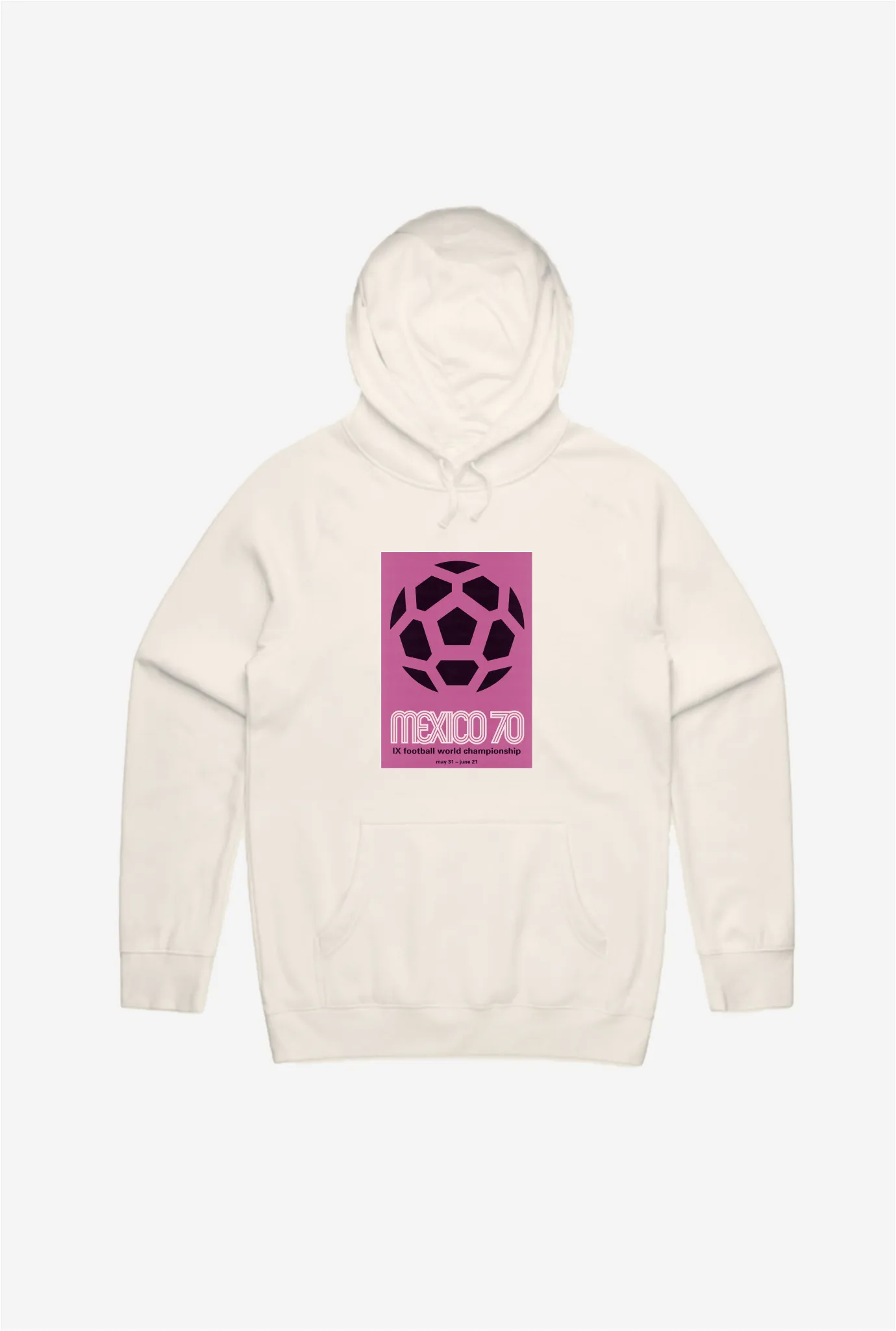 FIFA World Cup Mexico 1970 World Cup Poster Hoodie - Ivory sold by Peace-Collective