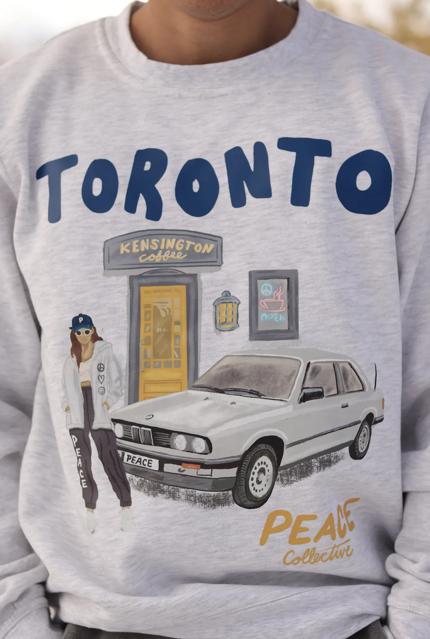 Toronto Neighbourhood Graphic Crewneck - Ash/Blue sold by Peace-Collective product image thumbnail 2