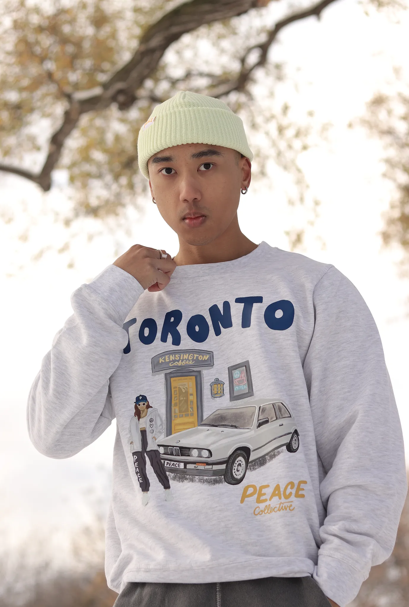 Toronto Neighbourhood Graphic Crewneck - Ash/Blue sold by Peace-Collective product image thumbnail 3