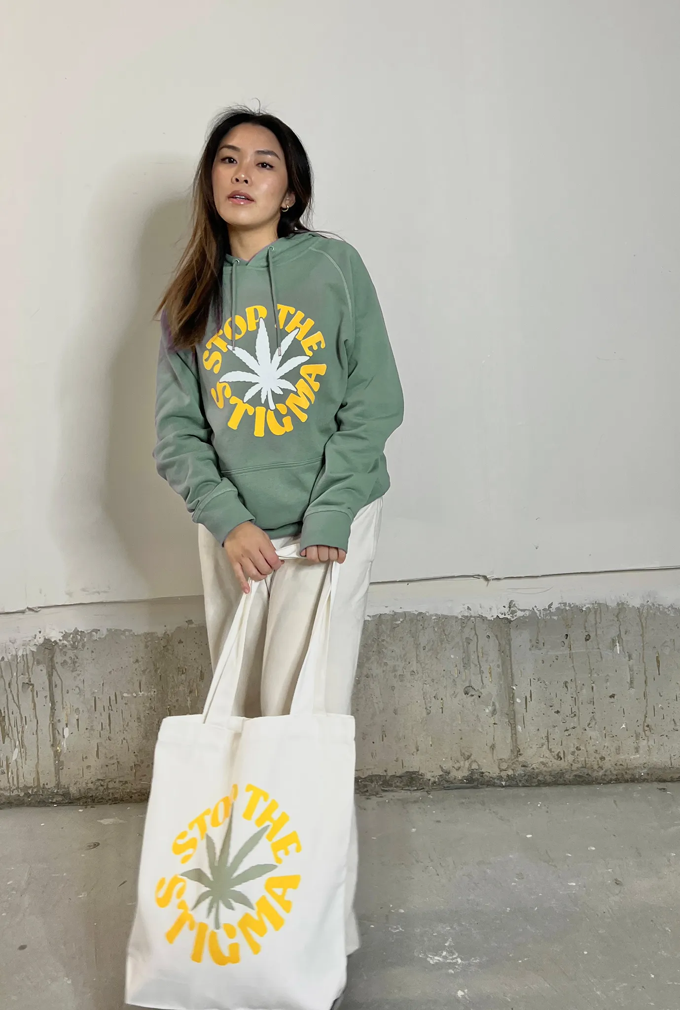 Stop the Stigma Heavyweight Hoodie - Sage sold by Peace-Collective product image thumbnail 4