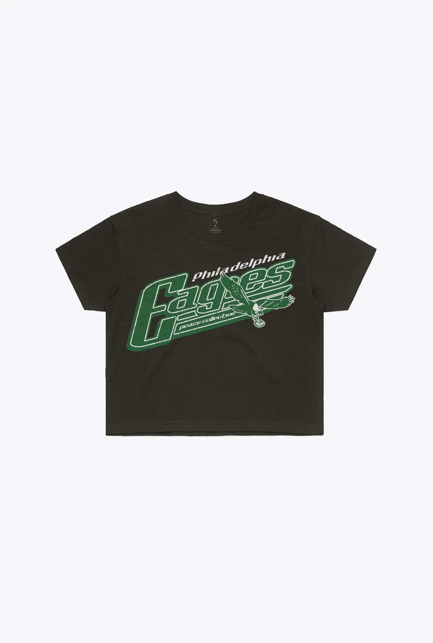Philadelphia Eagles Garment Dyed Cropped T-Shirt - Black sold by Peace-Collective