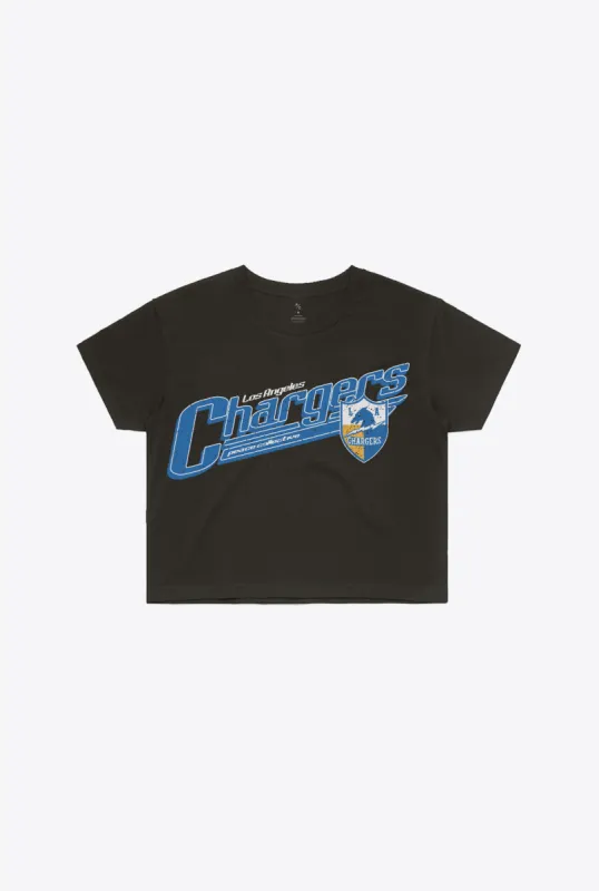 Los Angeles Chargers Garment Dyed Cropped T-Shirt - Black sold by Peace-Collective