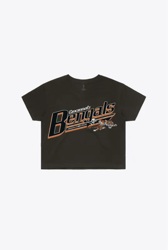 Cincinnati Bengals Garment Dyed Cropped T-Shirt - Black sold by Peace-Collective