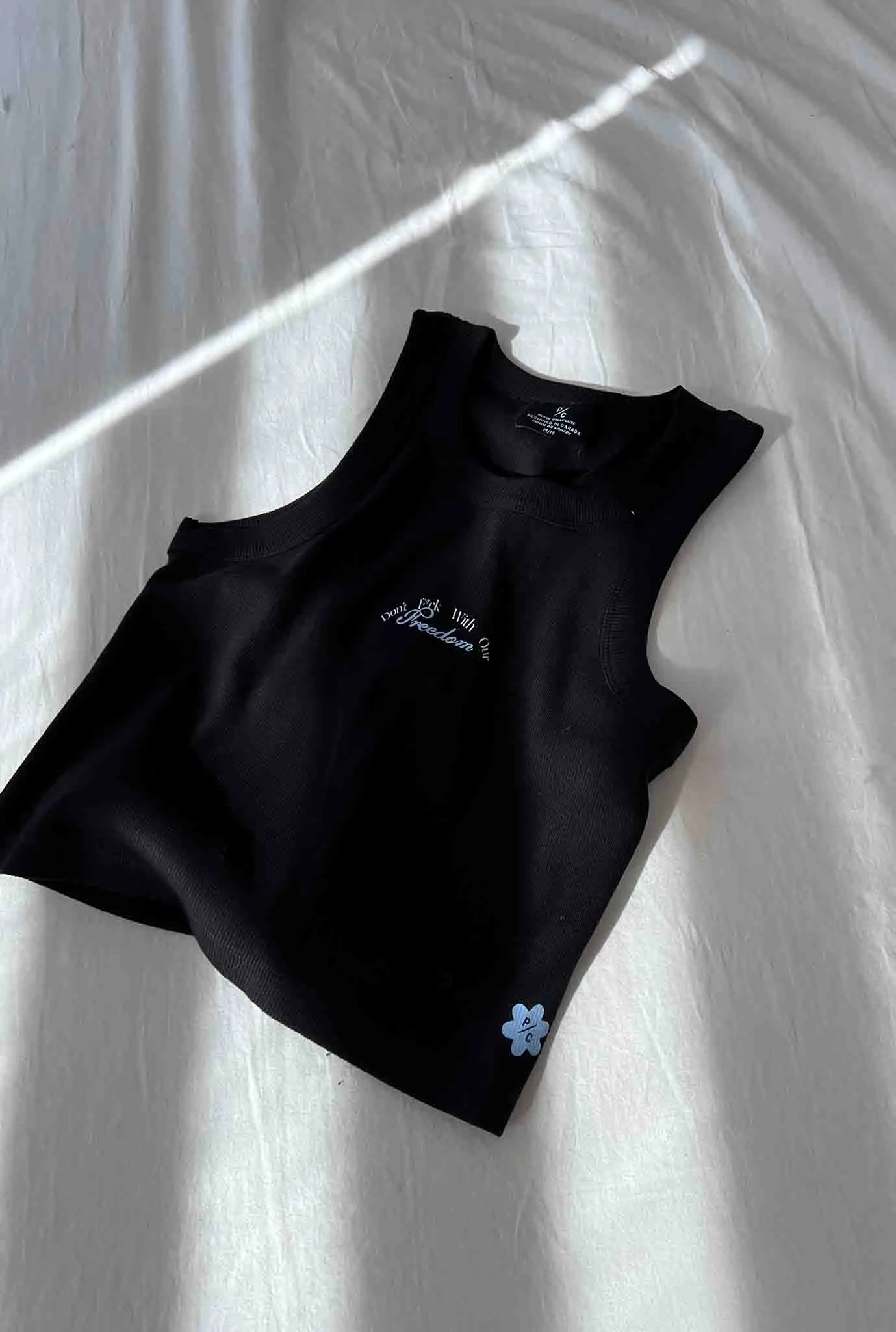 Don't F*ck With Our Freedom Ribbed Tank - Black sold by Peace-Collective product image thumbnail 4