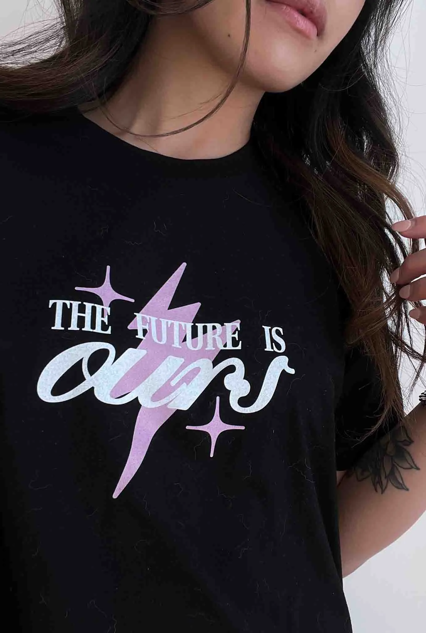 The Future is Ours Cropped T-Shirt - Black sold by Peace-Collective product image thumbnail 2