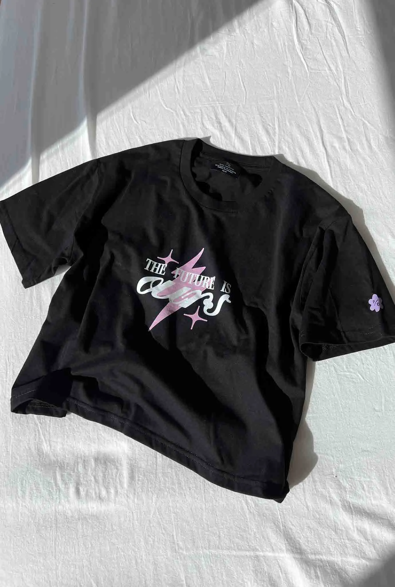 The Future is Ours Cropped T-Shirt - Black sold by Peace-Collective product image thumbnail 3