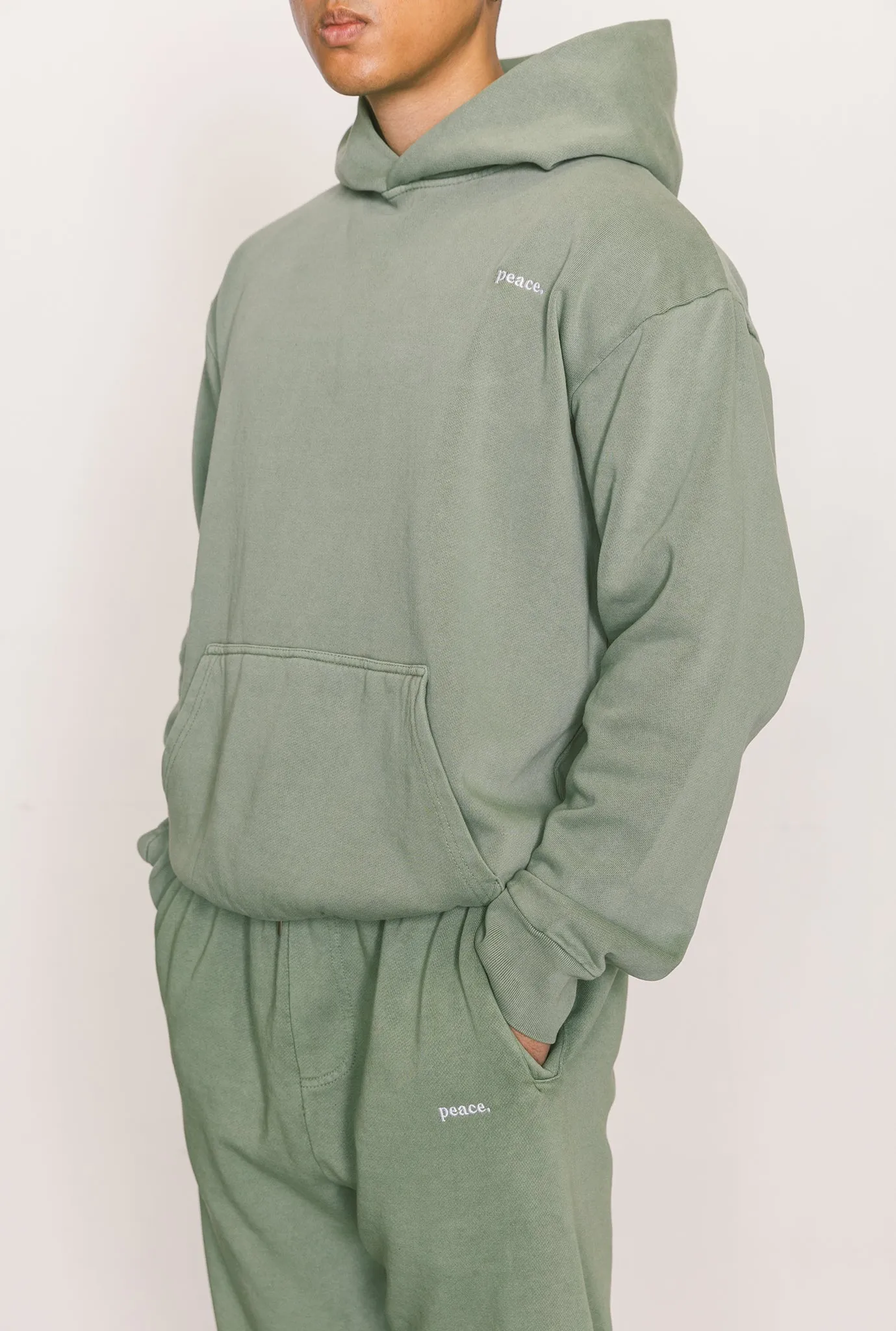 Peace Heavyweight Hoodie - Oil Green sold by Peace-Collective product image thumbnail 5