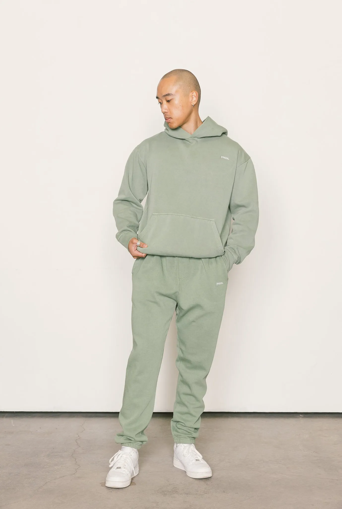 Peace Heavyweight Hoodie - Oil Green sold by Peace-Collective product image thumbnail 4