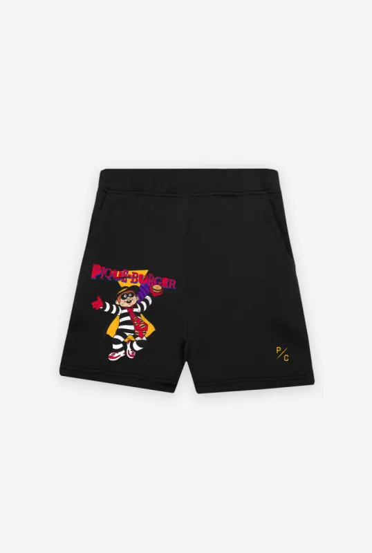 Vintage Pique-Burger Shorts - Black sold by Peace-Collective