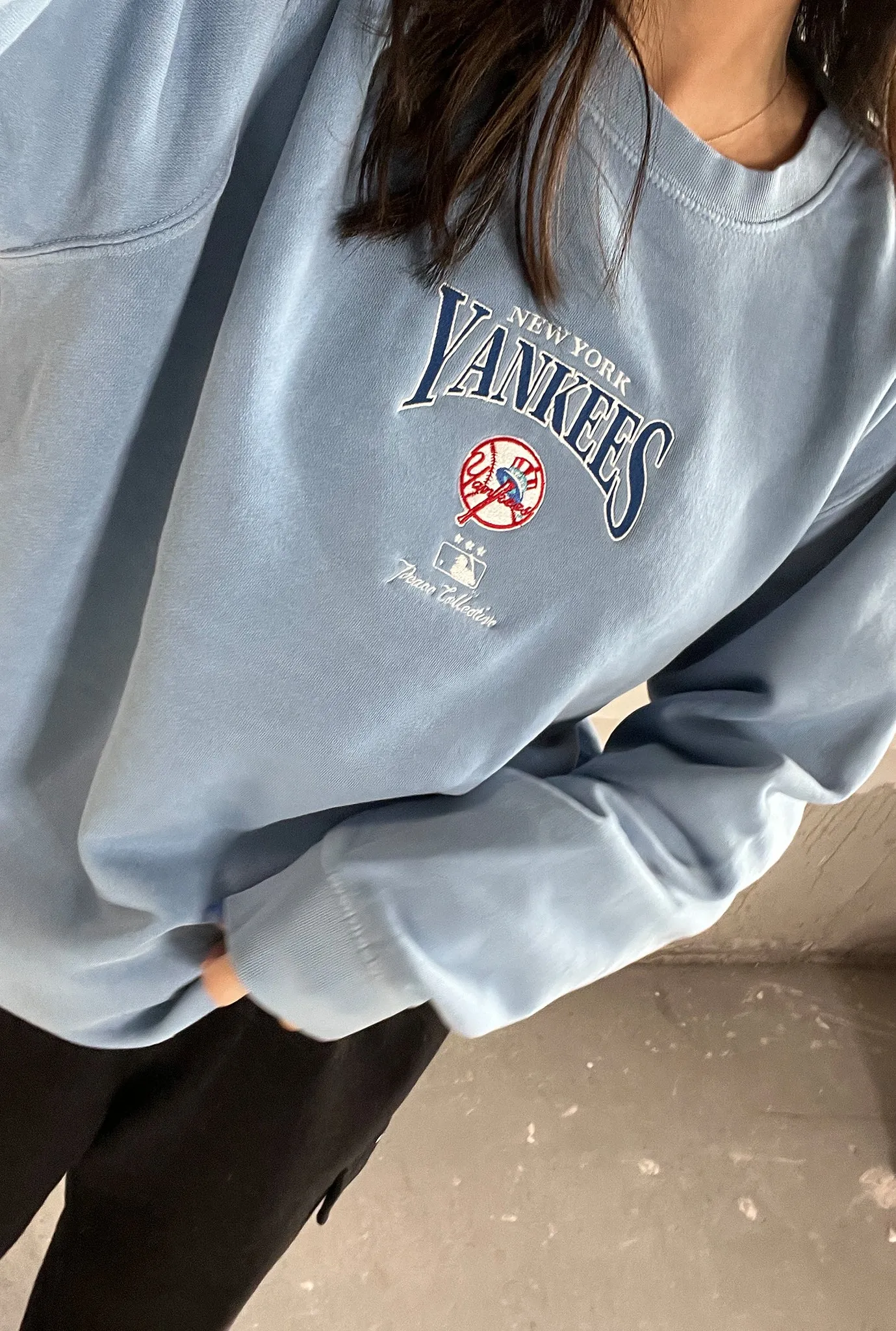 New York Yankees Vintage Embroidered Crewneck - Blue sold by Peace-Collective product image thumbnail 5