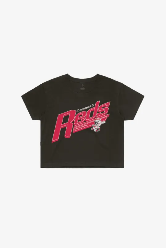 Cincinnati Reds Garment Dyed Cropped T-Shirt - Black made by Peace-Collective