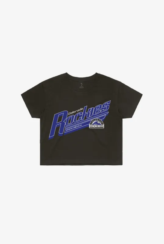 Colorado Rockies Garment Dyed Cropped T-Shirt - Black made by Peace-Collective