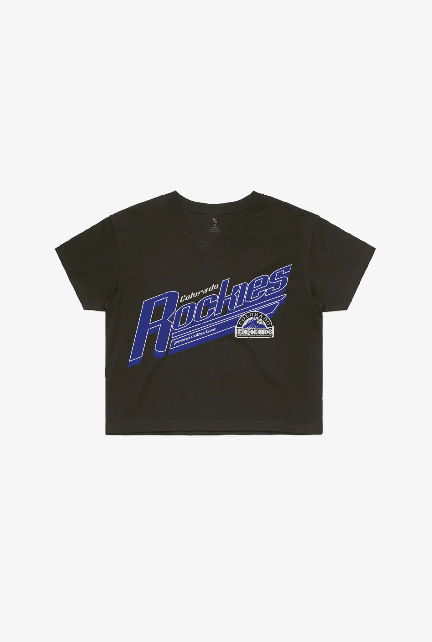 Colorado Rockies Garment Dyed Cropped T-Shirt - Black sold by Peace-Collective
