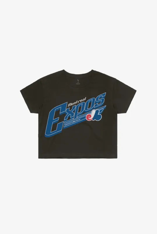 Montreal Expos  Garment Dyed Cropped T-Shirt - Black made by Peace-Collective