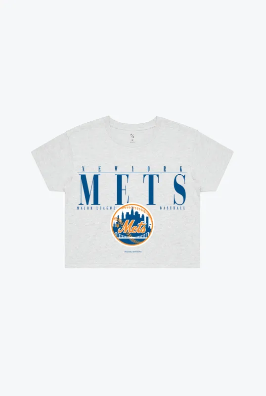 New York Mets Throwback Cropped T-Shirt - Ash made by Peace-Collective