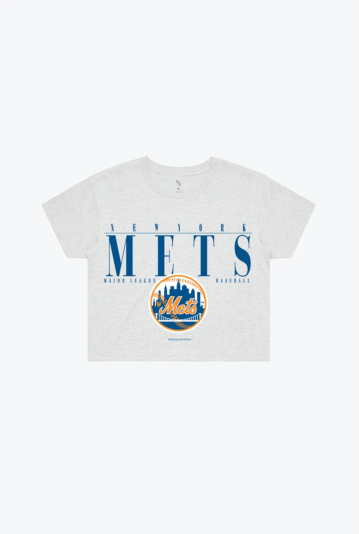 New York Mets Throwback Cropped T-Shirt - Ash sold by Peace-Collective