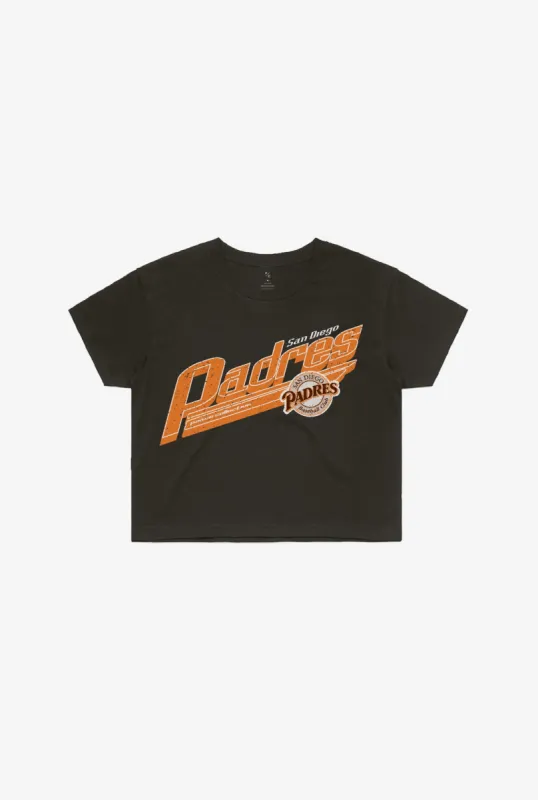 San Diego Padres Garment Dyed Cropped T-Shirt - Black made by Peace-Collective