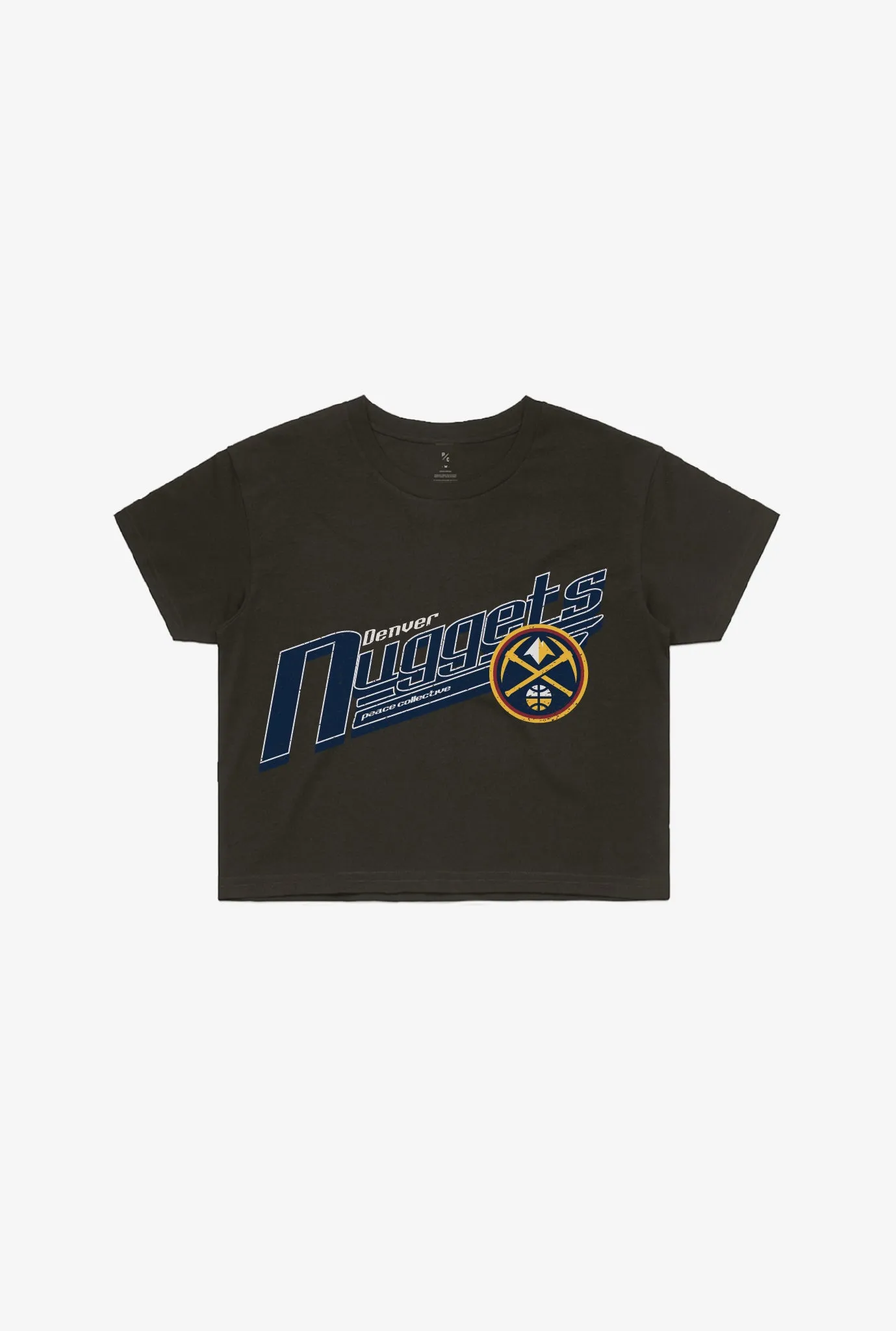 Denver Nuggets Garment Dyed Cropped T-Shirt - Black sold by Peace-Collective