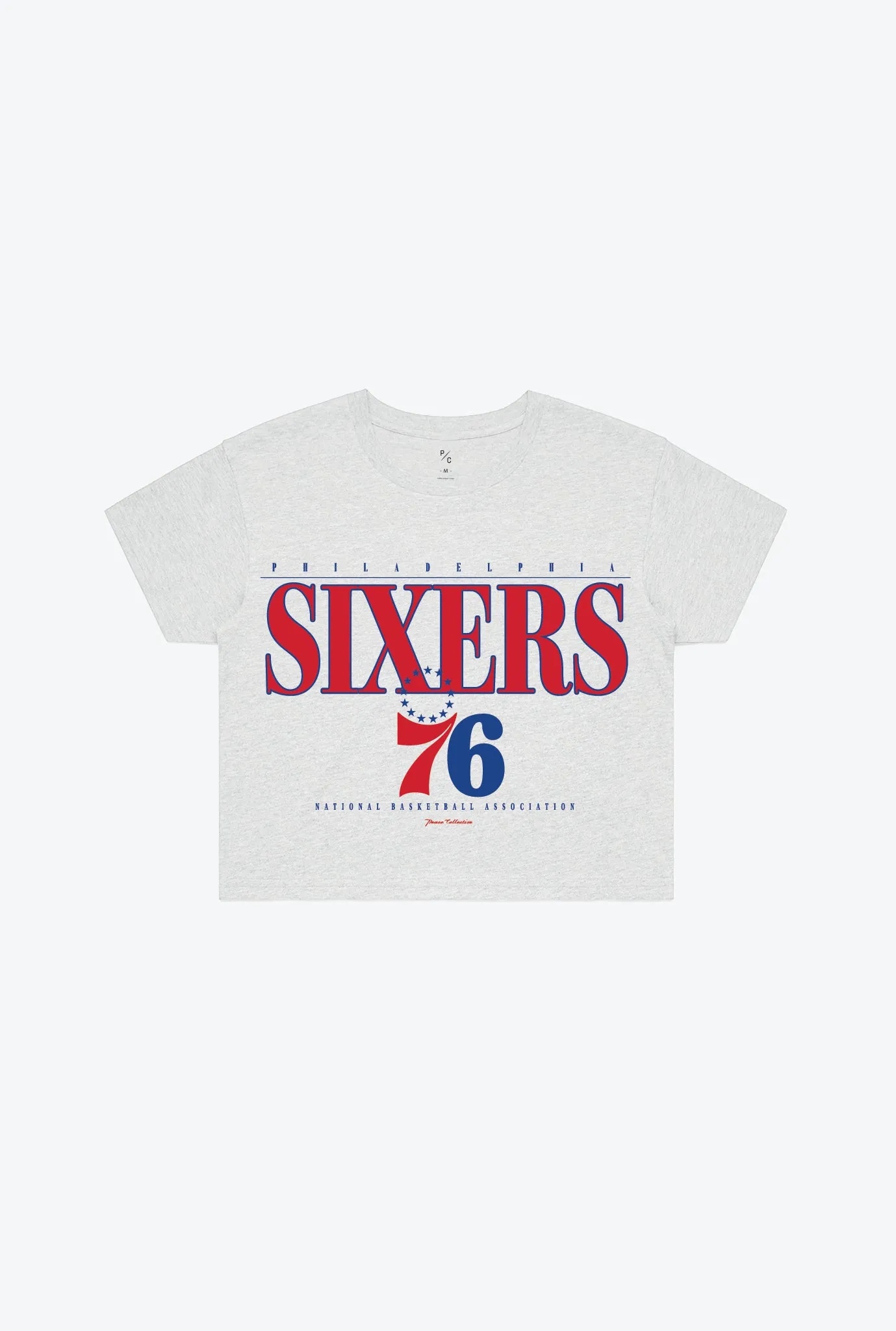Philadelphia 76ers Signature Cropped T-Shirt - Ash sold by Peace-Collective