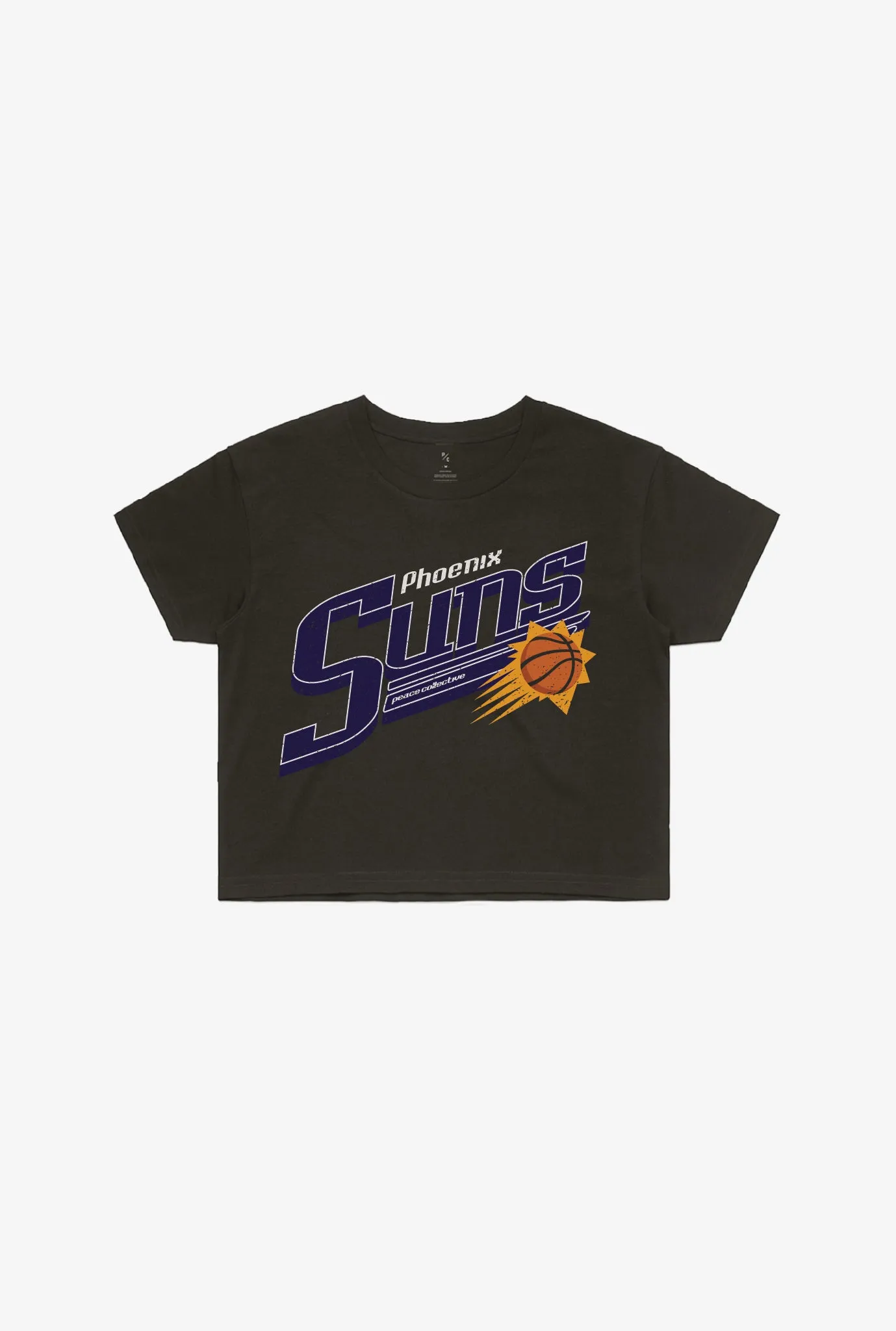 Phoenix Suns Garment Dyed Cropped T-Shirt - Black sold by Peace-Collective
