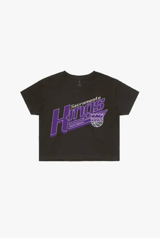 Sacramento Kings Garment Dyed Cropped T-Shirt - Black sold by Peace-Collective
