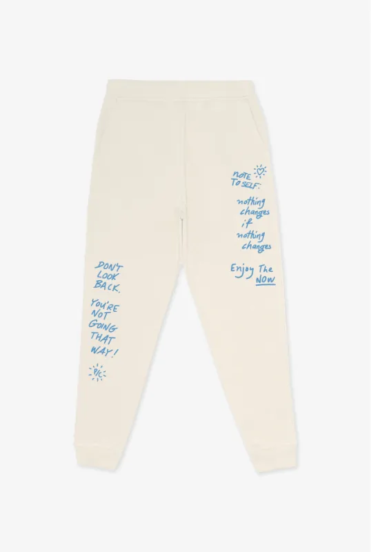 Note to Self Joggers - Ivory sold by Peace-Collective