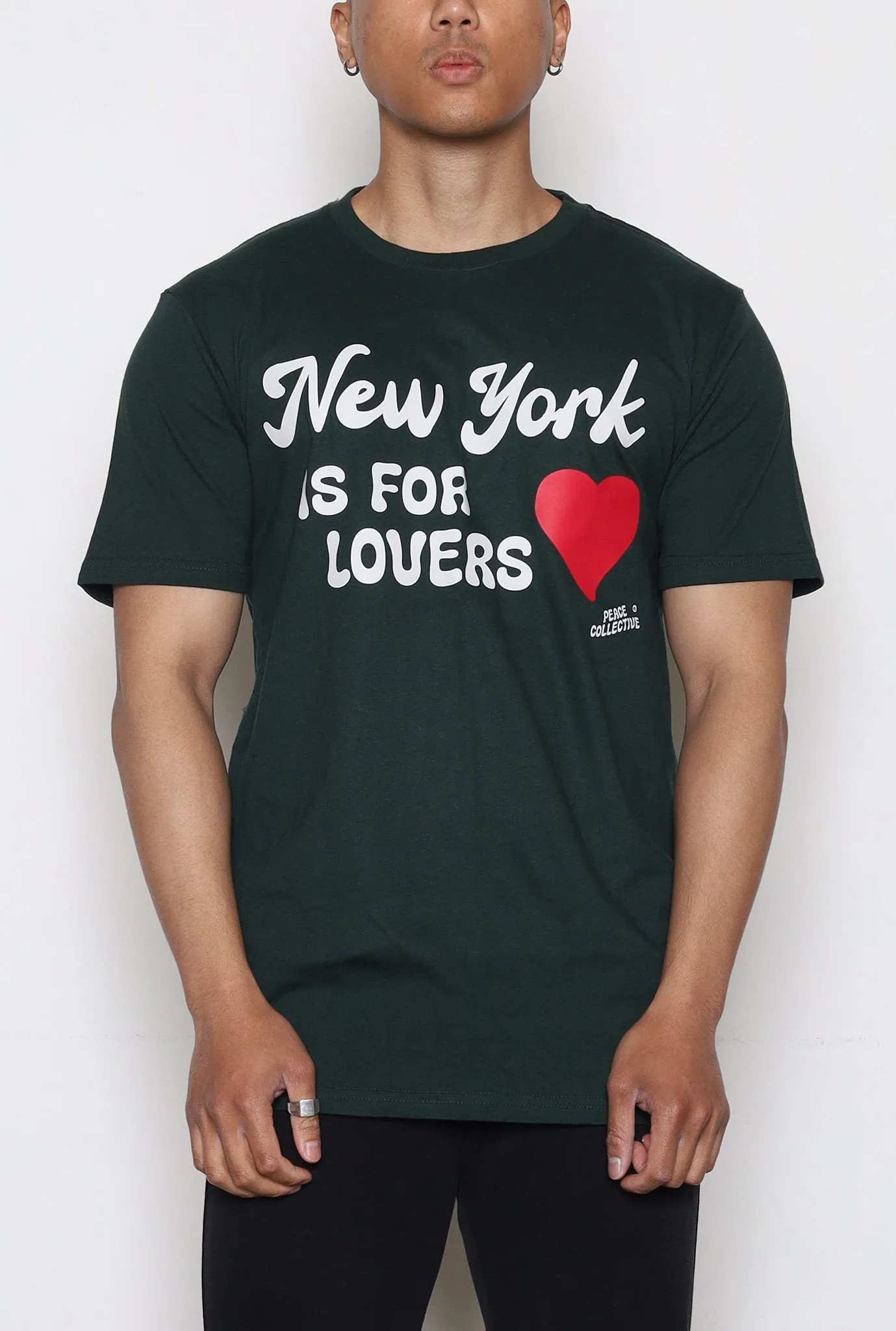 New York is for Lovers T-Shirt - Pine Green sold by Peace-Collective product image thumbnail 2