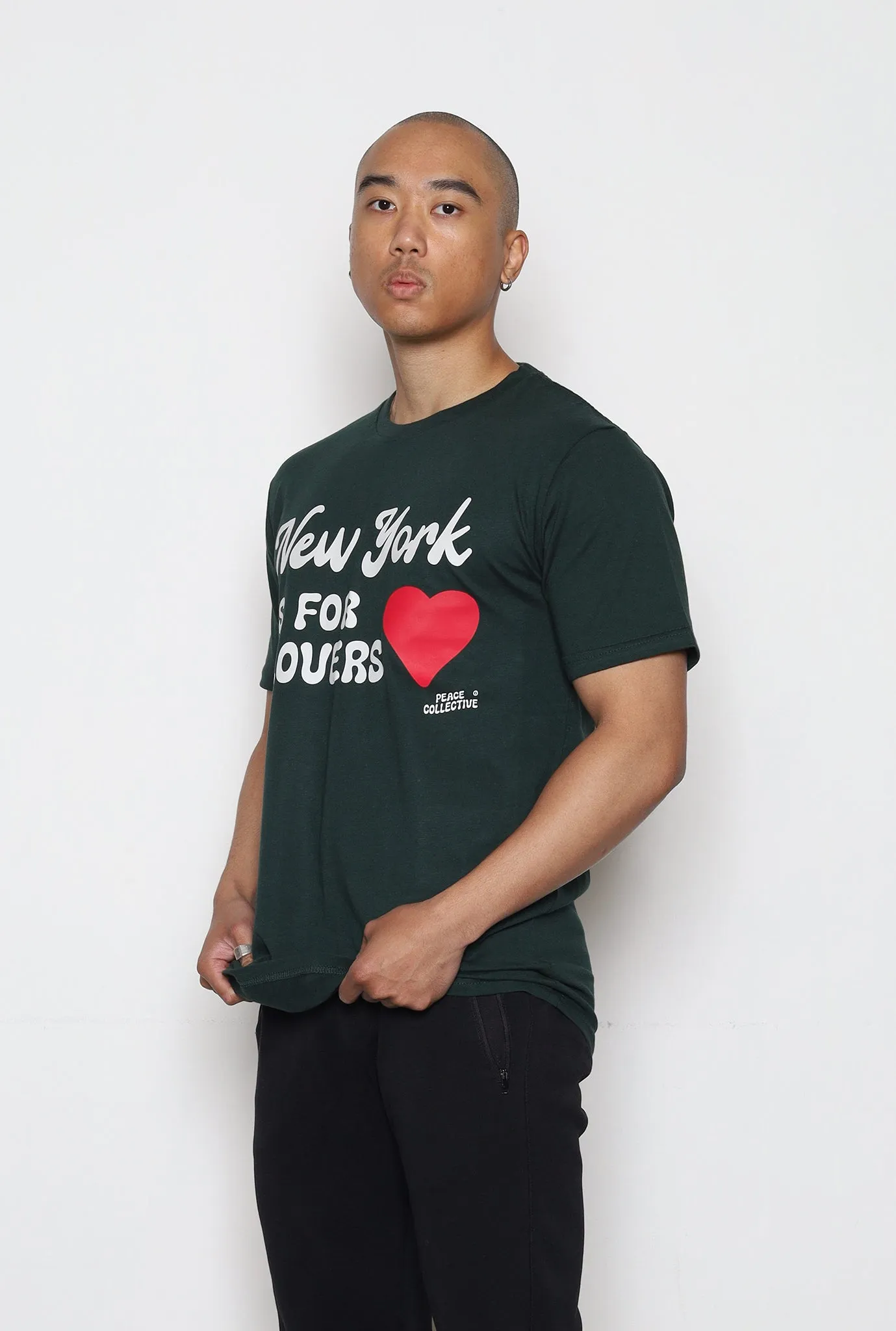 New York is for Lovers T-Shirt - Pine Green sold by Peace-Collective product image thumbnail 3
