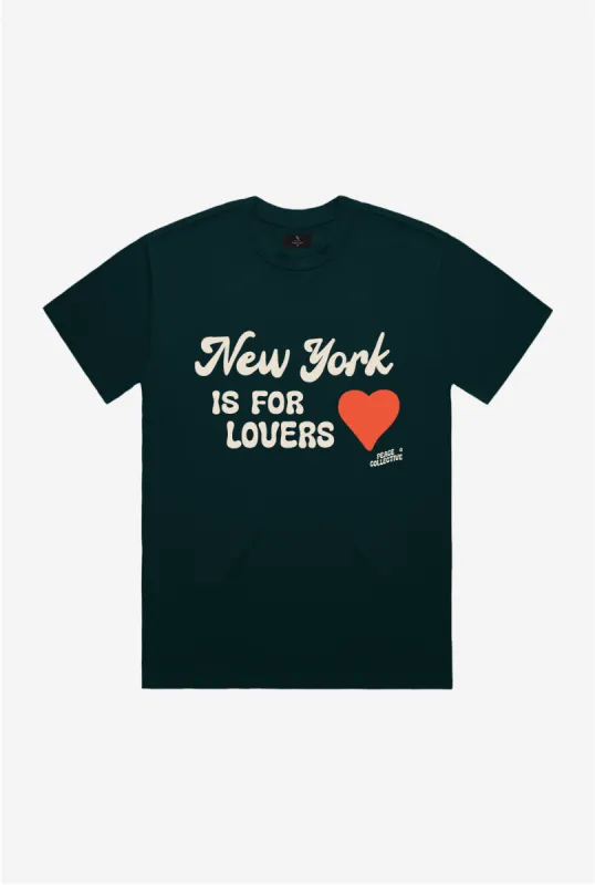 New York is for Lovers T-Shirt - Pine Green sold by Peace-Collective