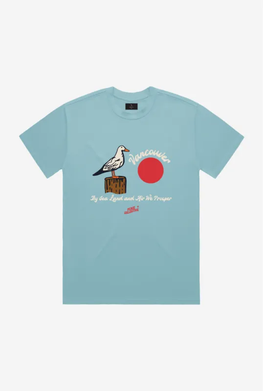 Vancouver Seagull T-Shirt - Blue sold by Peace-Collective