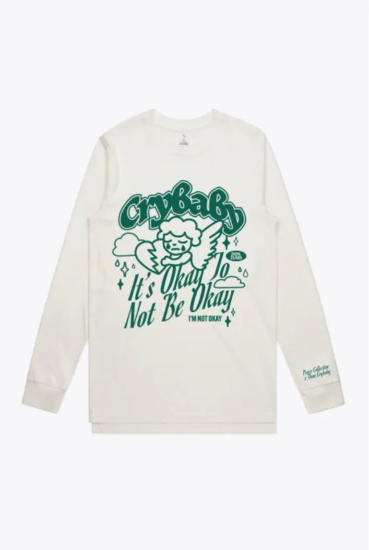 I'm Not Okay Longsleeve - Ivory sold by Peace-Collective