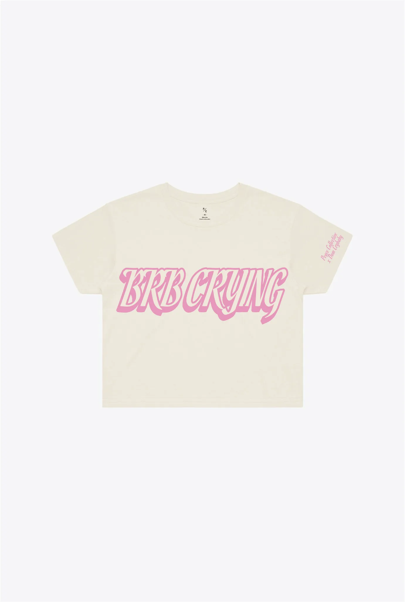 BRB Crying Unisex Cropped T-Shirt - Natural sold by Peace-Collective