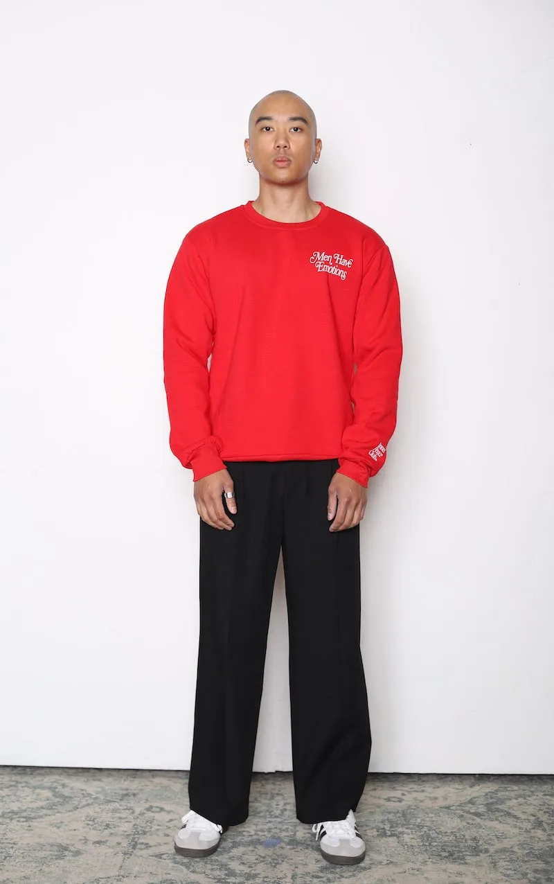 Men Cry Heavyweight Crewneck - Red sold by Peace-Collective product image thumbnail 3