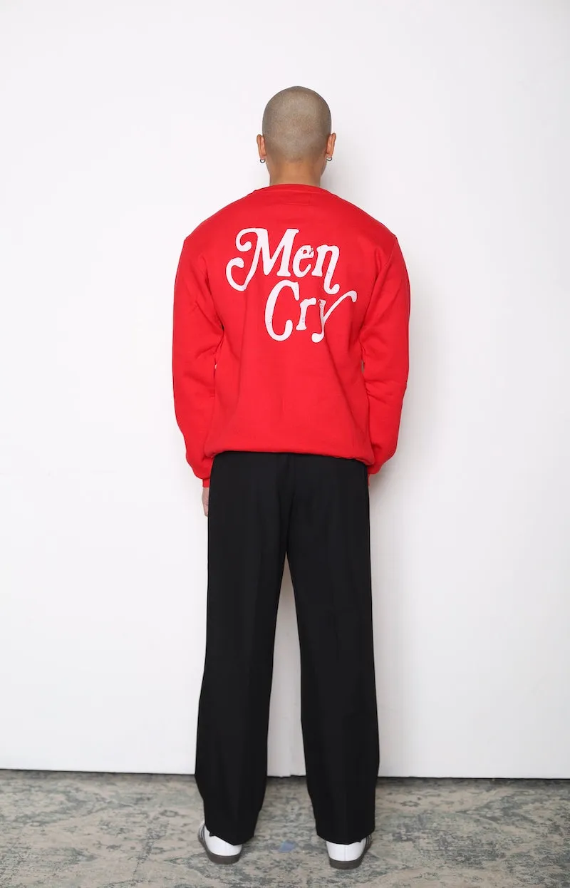 Men Cry Heavyweight Crewneck - Red sold by Peace-Collective product image thumbnail 4