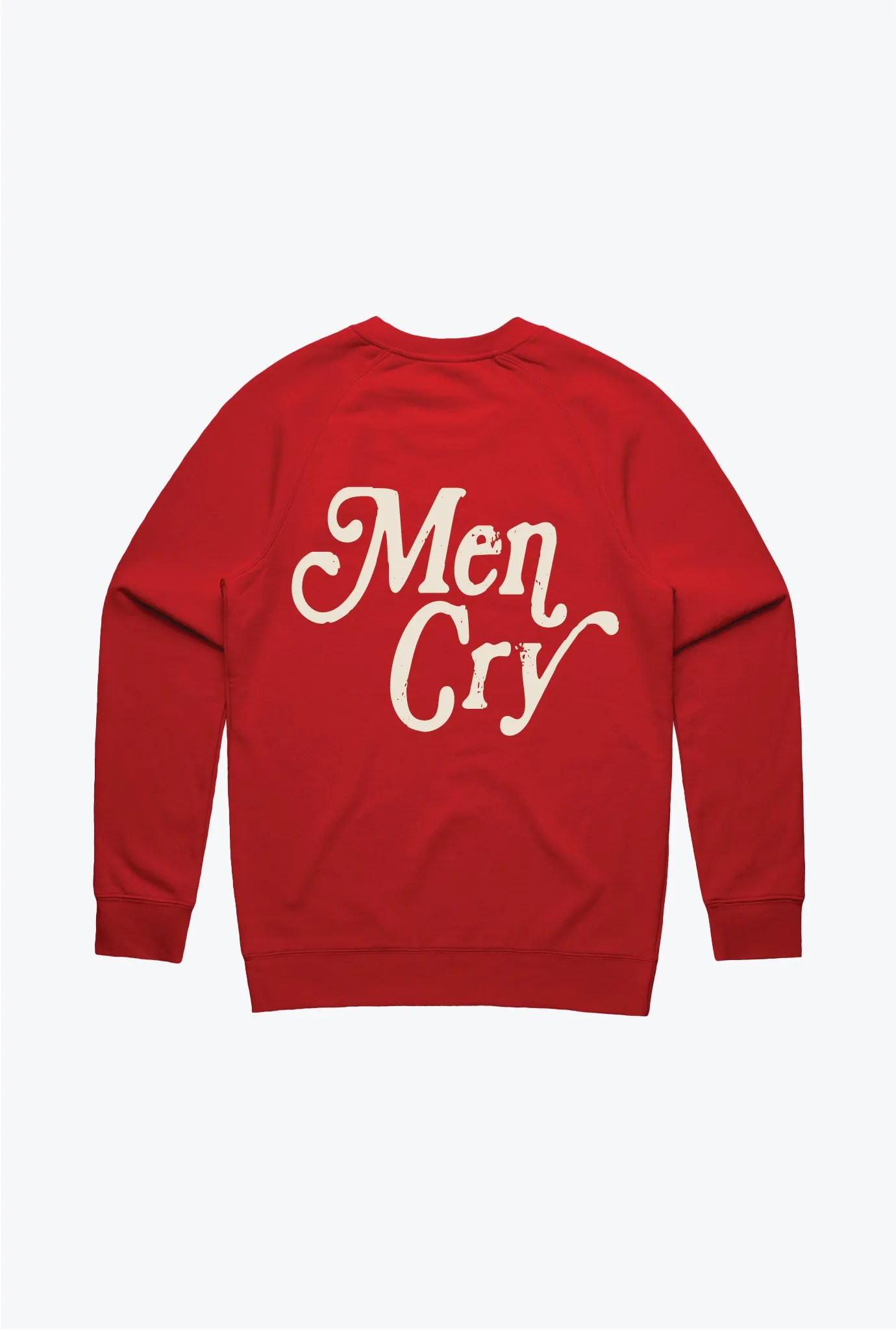 Men Cry Heavyweight Crewneck - Red sold by Peace-Collective product image thumbnail 2