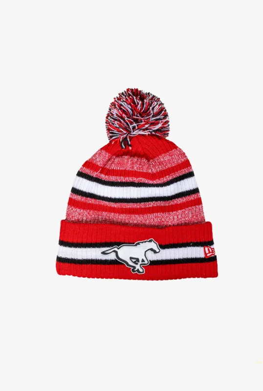 Calgary Stampeders Sideline Striped Pom Knit made by New Era