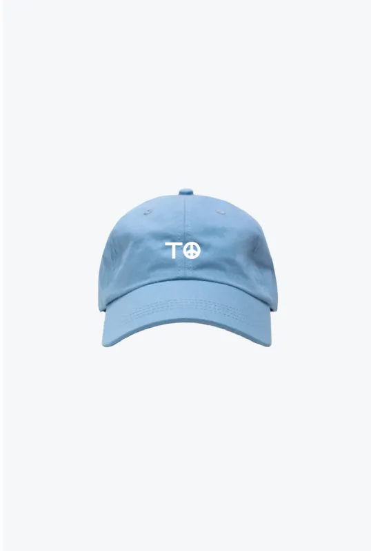 "TO" Peace Sign Dad Cap - Vista Blue made by Peace-Collective